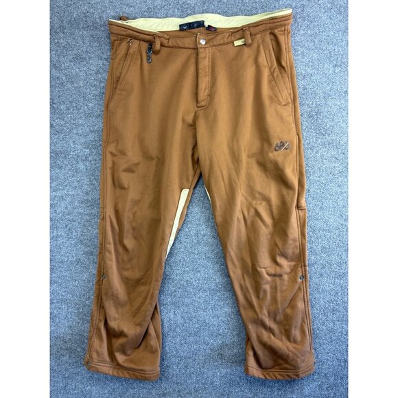686 Fleece Pants Men's L Brown Fleece Liner Straight Leg Pockets Snowboard Ski